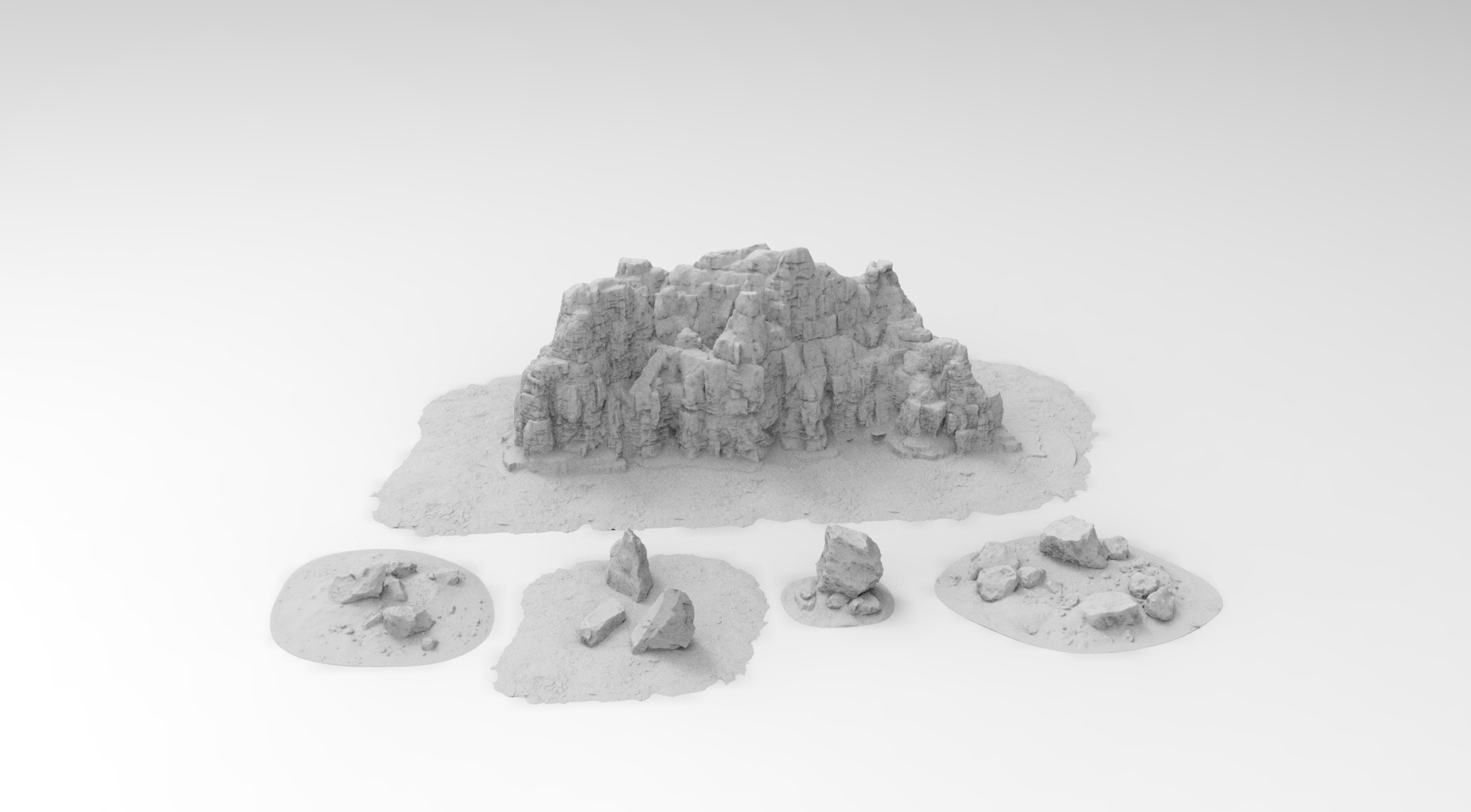 Rock formation scatter terrain
